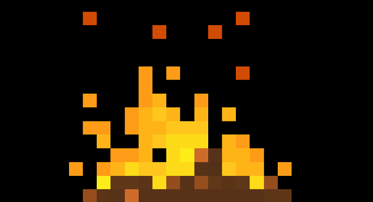 pixel fireplace