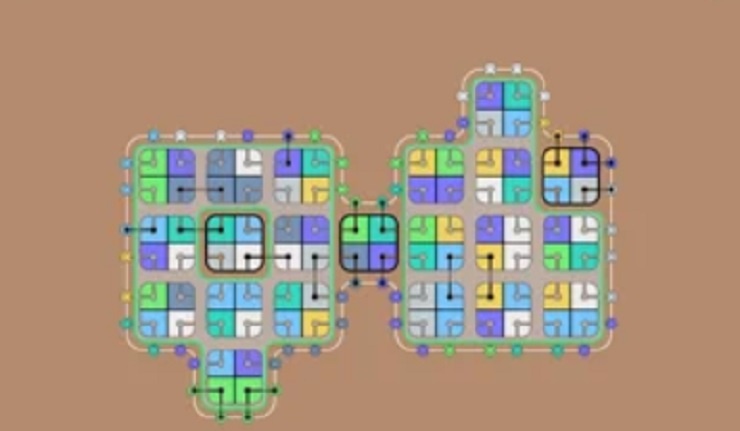 lines on sides - shows a multicolored puzzle grid