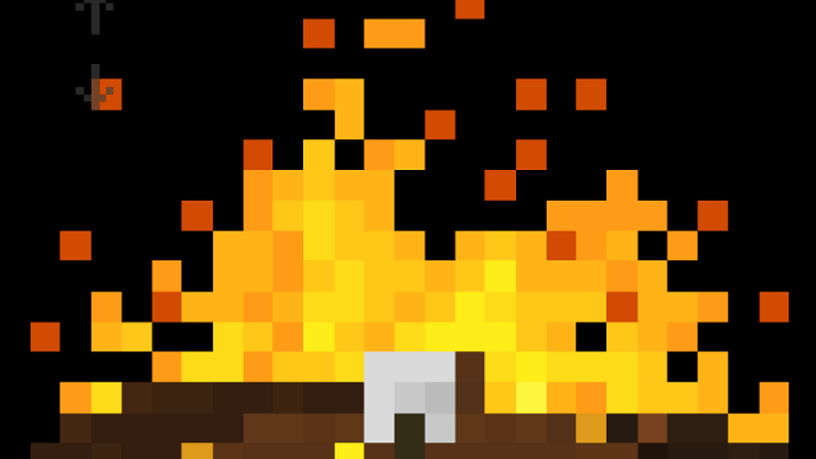 pixel fireplace