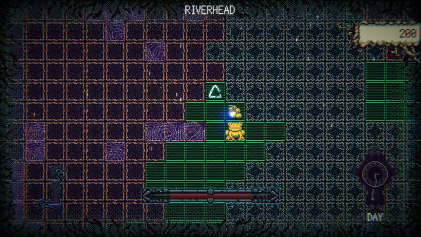 https://store.steampowered.com/app/1507790/Witch_Strandings - a frog sits in a sea of blocky tiles