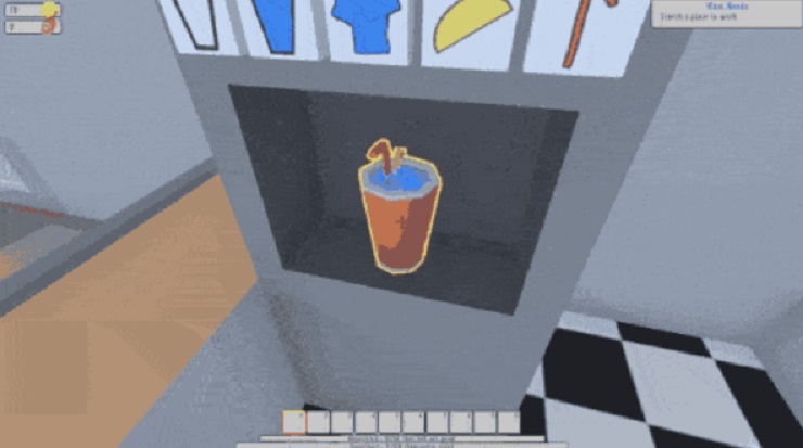 Mangotronics Employment Collection - filling up a drink at a drink machine