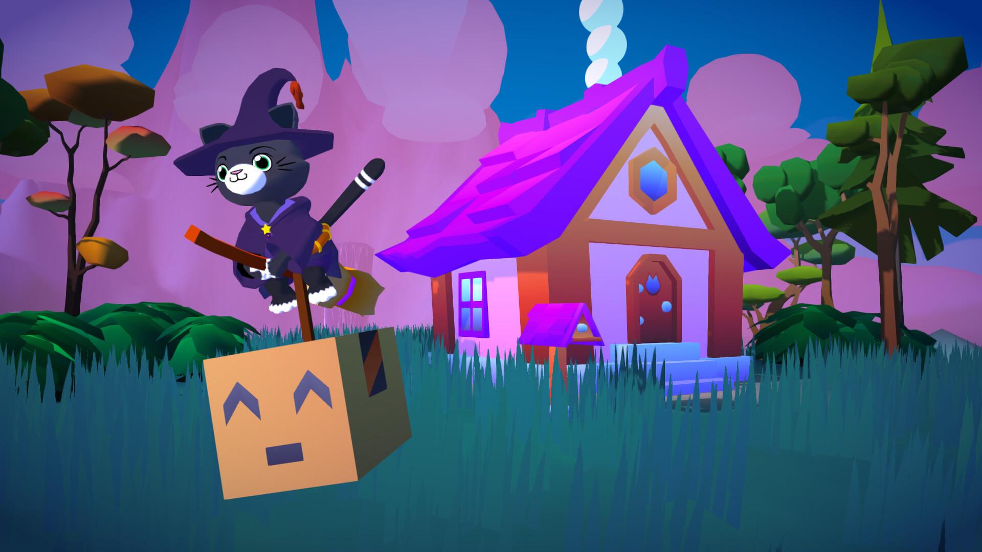  Flying Neko Delivery Drops Off Packages By Broomstick