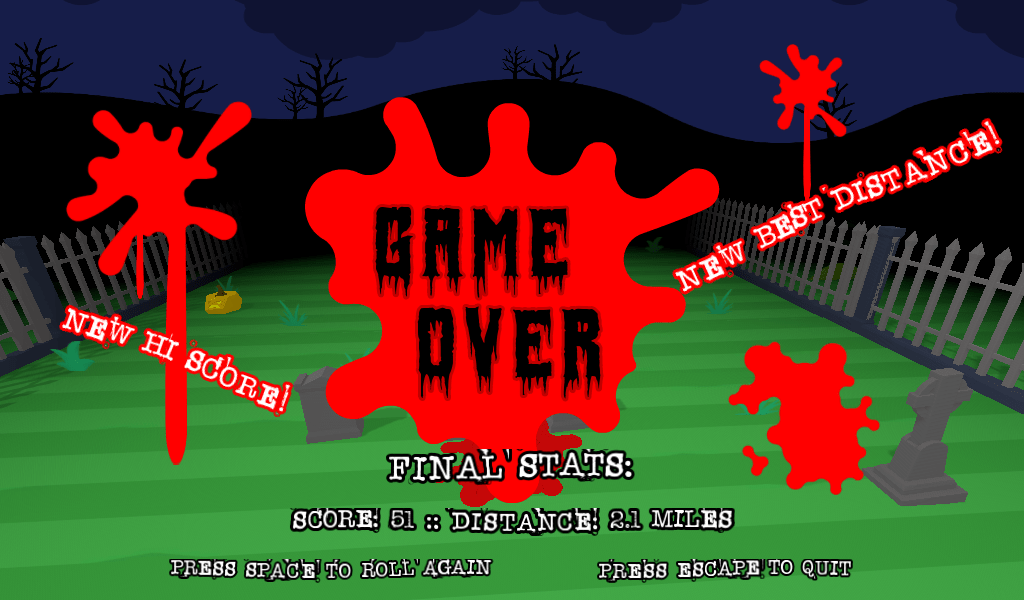 a bloody game over screen