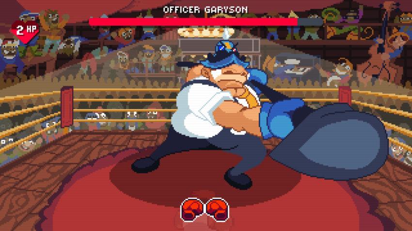 big boy boxing - an officer swings a club at a boxer