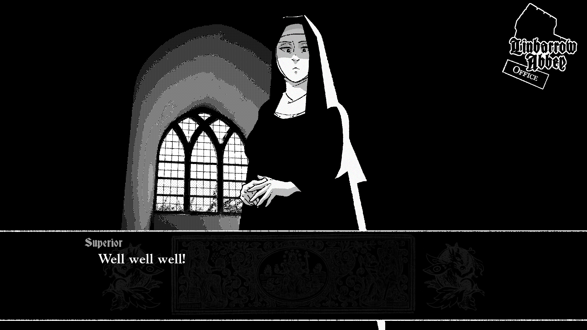 a nun glares at you