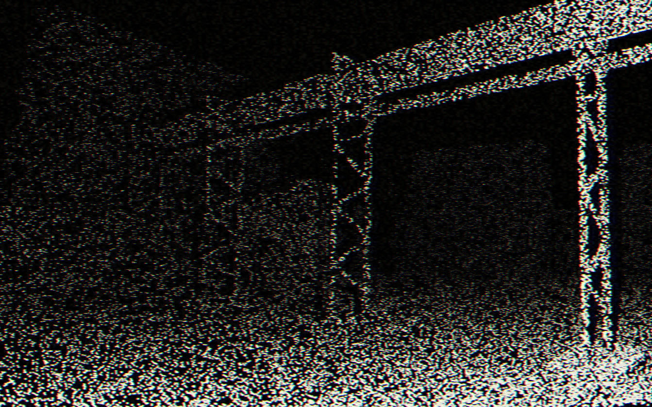 LIDAR.EXE - an old factory made up of white dots