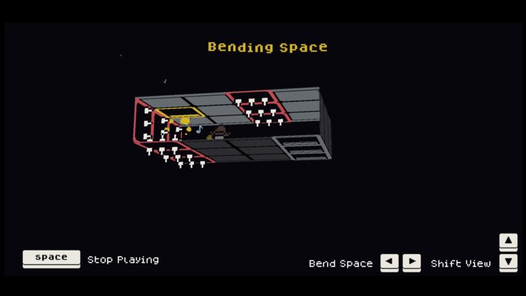 Bend-jo A banjo player folds reality around them as they make thier way to a golden exit.